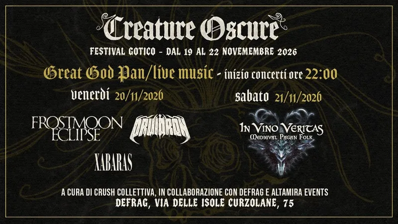 GREAT GOD PAN / live music / CREATURE OSCURE-Festival Gotico