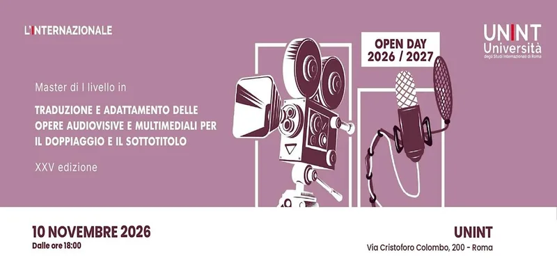 Open Day master in Traduzione audiovisiva