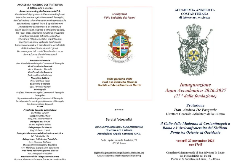 INAUGURAZIONE A.A. 2026-2027 