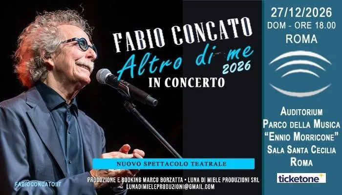 Roma - Fabio Concato in concerto - Altro di Me Tour 2026
