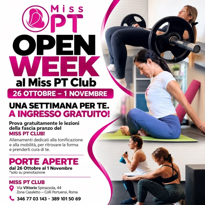 OPEN WEEK fascia pranzo Miss PT Club