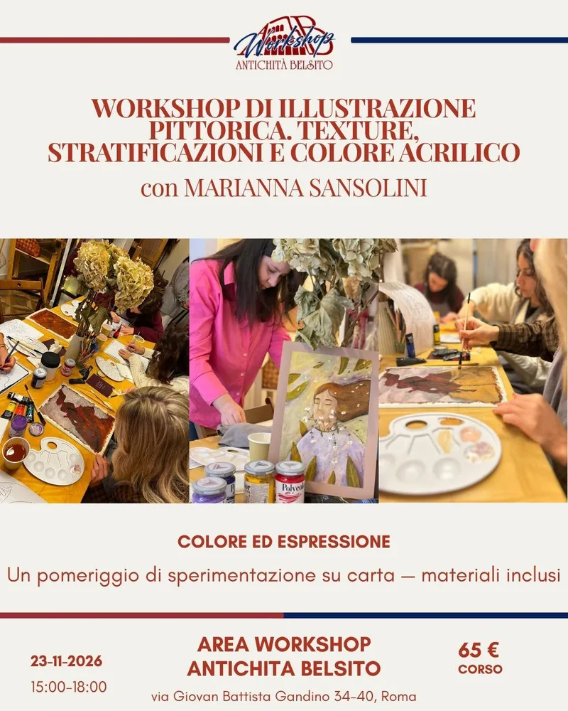 Workshop di illustrazione pittorica. Texture, stratificazioni e colore acrilico