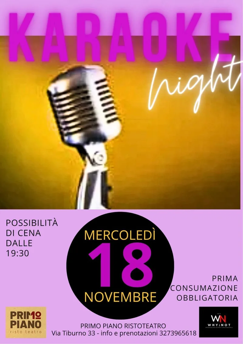 Karaoke Night & Dinner @ Primo Piano 