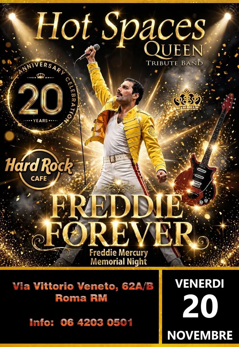 HOT SPACES - FREDDIE FOREVER -  LIVE HARD ROCK CAFE' ROMA 20/11/2026