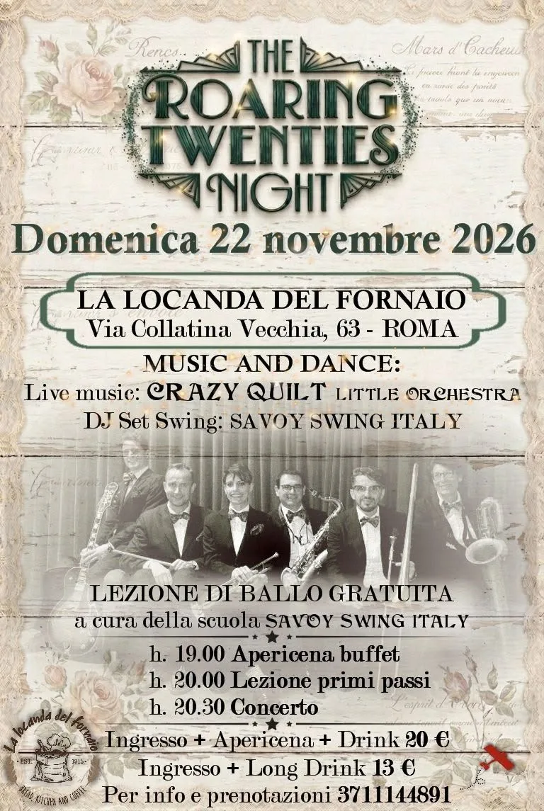 The Roaring Twenties Night 🎷🎶⏳️✨️💃🕺🎵 Swing & Dance @ La Locanda del Fornaio 🤩🎶💃🕺✨️🎵⏳️