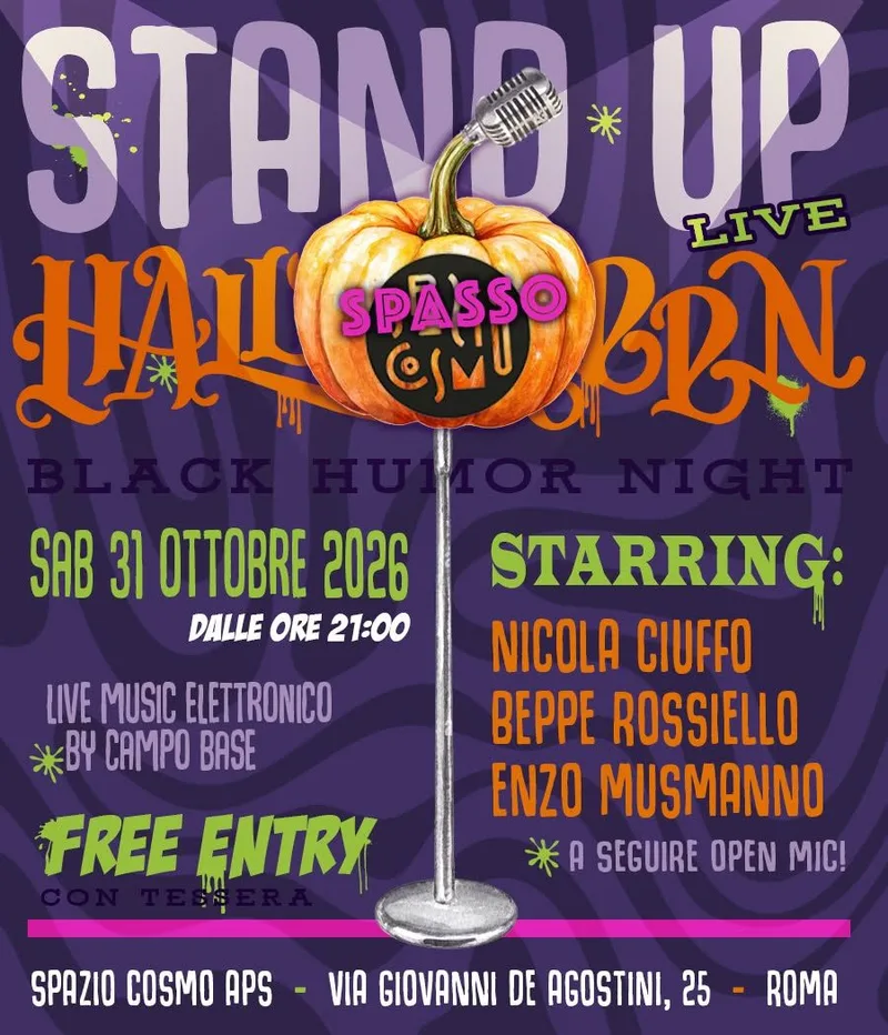 Halloween Night con Spasso Cosmo: stand-up black humor e live elettronica