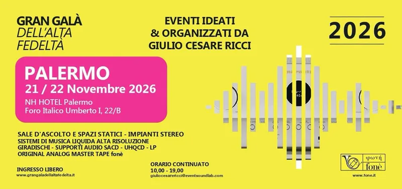Gran Galà dell’Alta Fedeltà di Palermo 2026