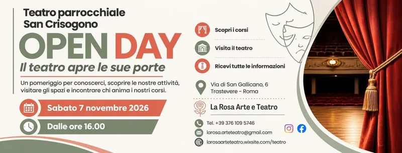 Open Day – Nuovo appuntamento al Teatro San Crisogono