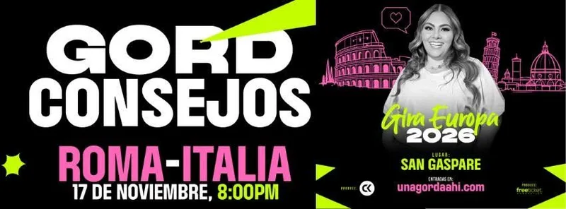 ¡Johana Velandia en Roma! GORDCONSEJOS en vivo 🇨🇴 Teatro San Gaspare martes 17 noviembre