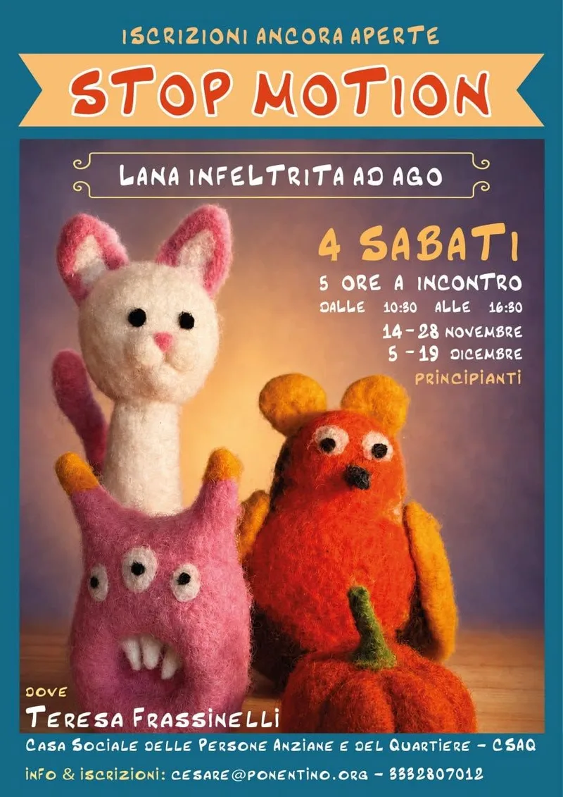 Dalla lana all'animazione – Laboratorio di infeltrimento ad ago e stop motion