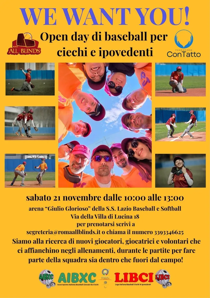WE WANT YOU! Open Day di Baseball per ciechi ed Ipovedenti