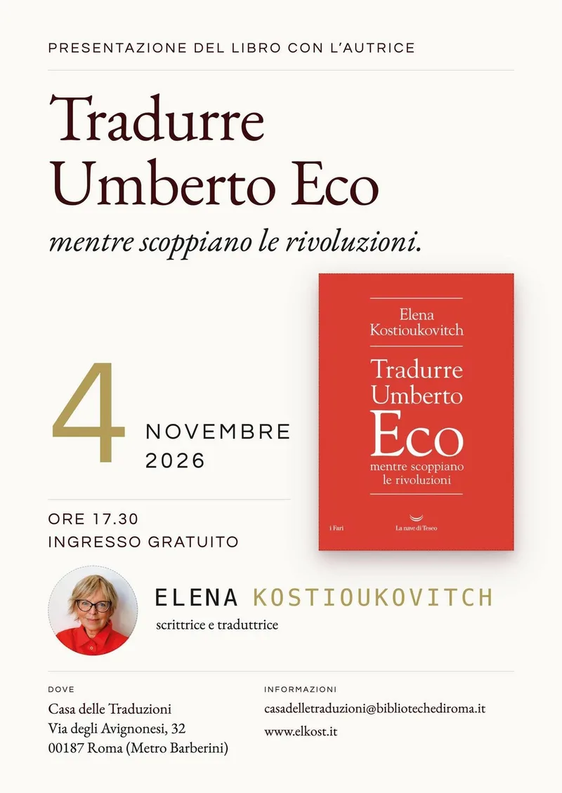  Presentazione del libro "Tradurre Umberto Eco mentre scoppiano le rivoluzioni"