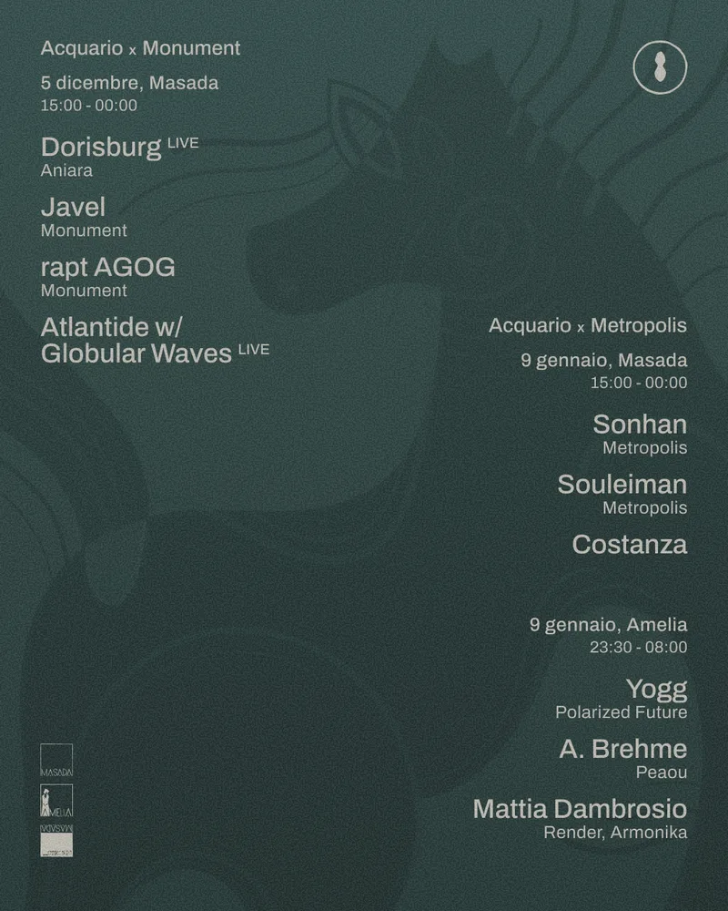 Dorisburg (live), Javel, raptAGOG // Acquario (Masada)