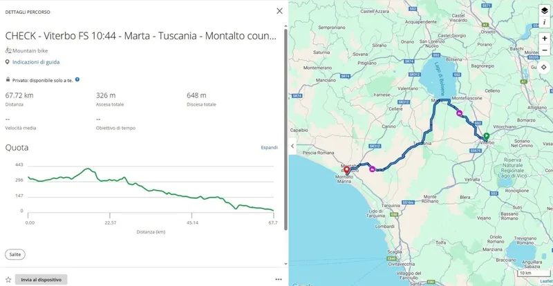 Viterbo - Marta - Tuscania - M. di Castro (67km) - Roll Out!